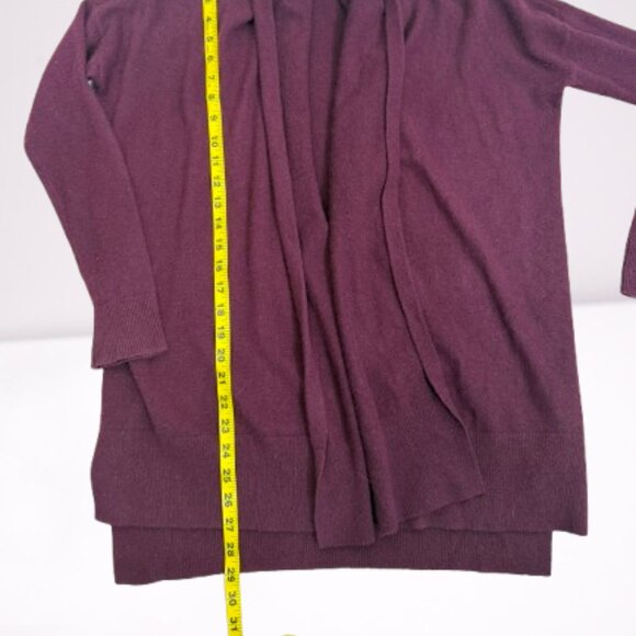 Ann Taylor 100% Cashmere Open Front Cardigan Size XS Burgundy - Picture 7 of 8
